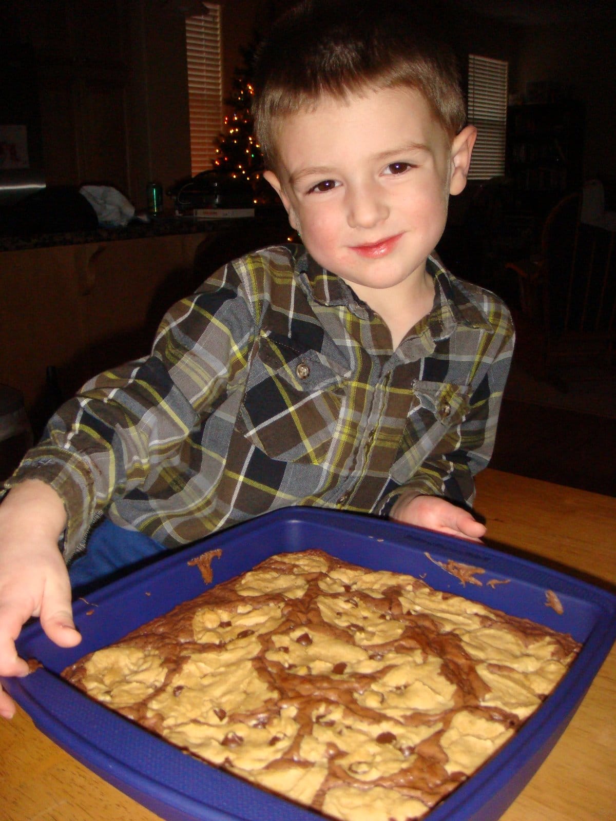 Carson's Newest Creation: Chocolate Chip Cookie Brownies