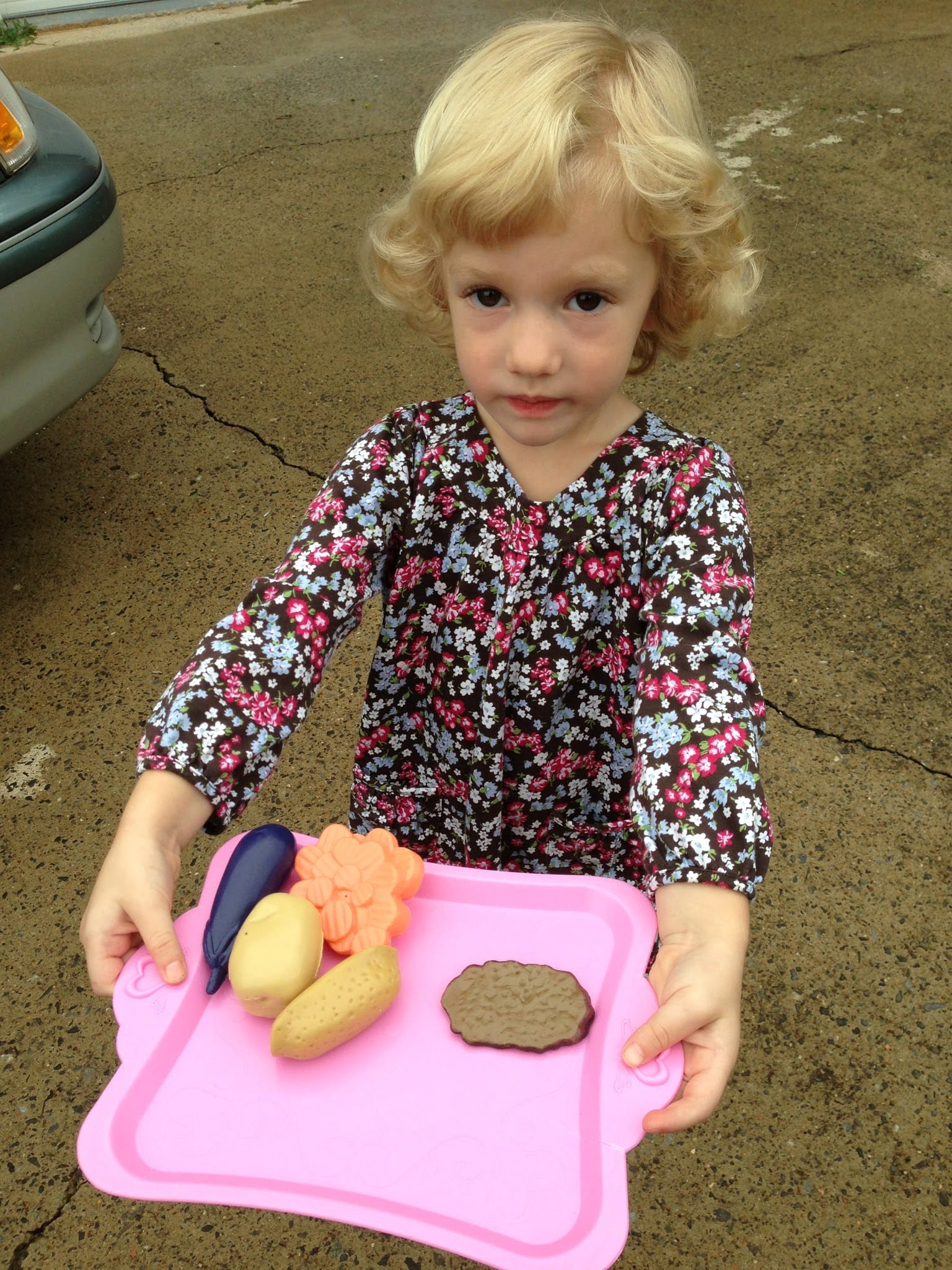 Savannah playing pretend