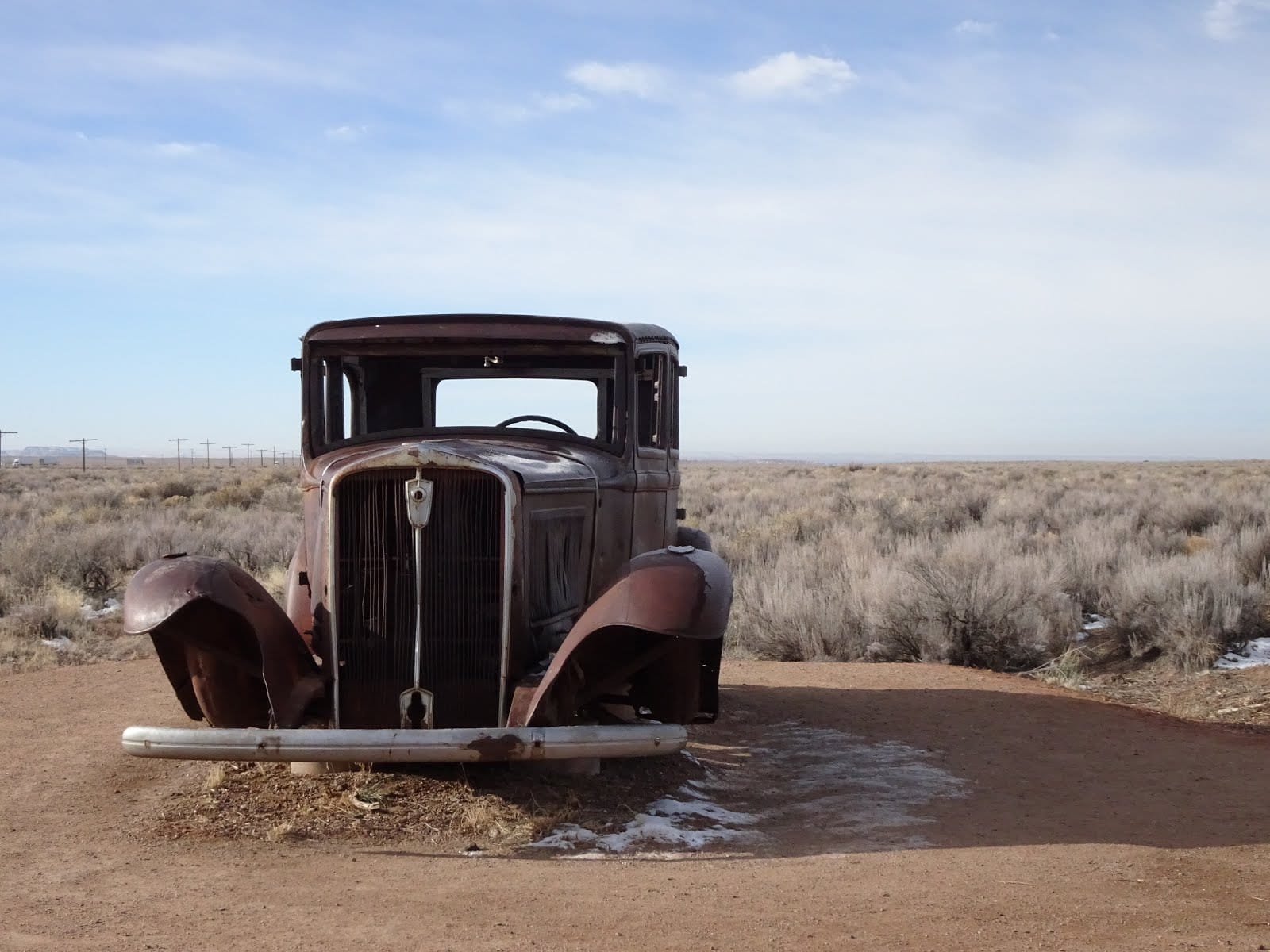Historic Route 66 Monument in Petrified Forest National Park