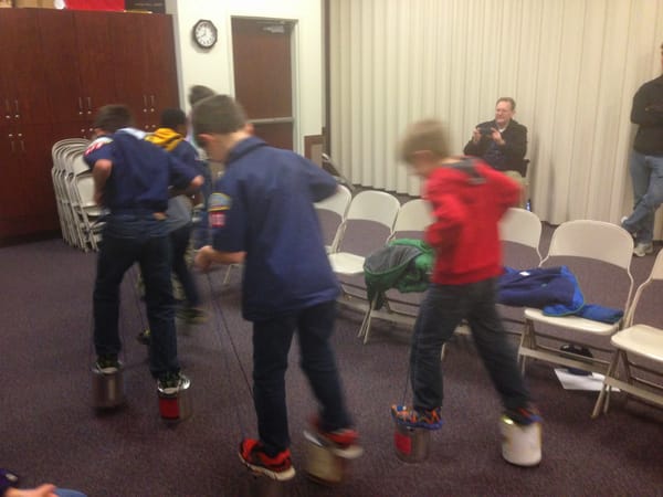 Puddle Jumpers and Stilts at Cub Scouts